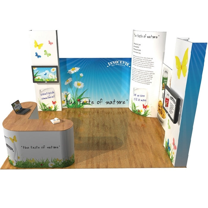 Mobiler Messestand Toulouse 5mx4m, 2.4mH - modularedisplays.com