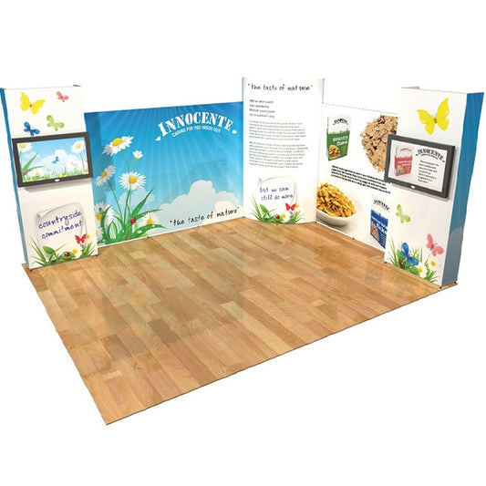 Mobiler Messestand Toulouse 5mx4m, 2.4mH - modularedisplays.com