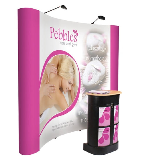 Pop-Up Faltdisplay Quick+ 3x4 gebogen - modularedisplays.com