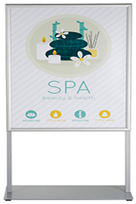 Plakatständer doppelseitig DIN A1 silber - modularedisplays.com