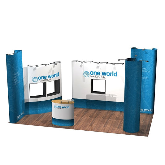 Pop-Up Messestand 3m x 6m inkl. Digitaldruck - modularedisplays.com