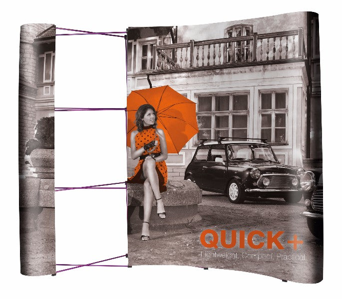 PopUp Faltdisplay Gebogen 3x3 Quick Plus - modularedisplays.com