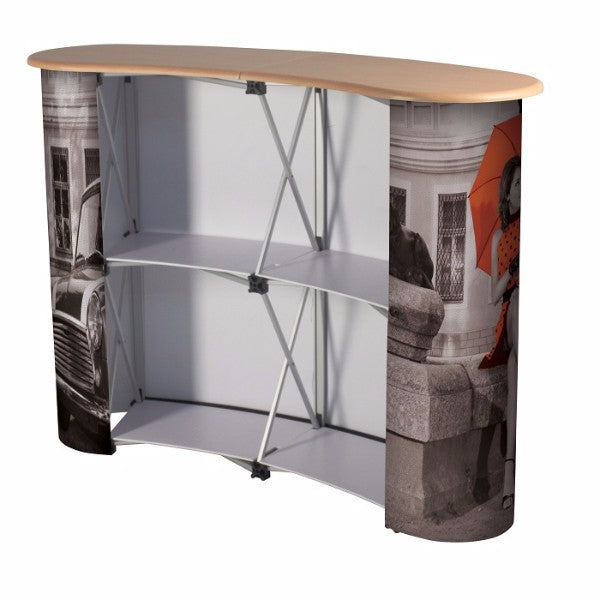 Promotionstheke Pop-Up Counta mit Druck - modularedisplays.com