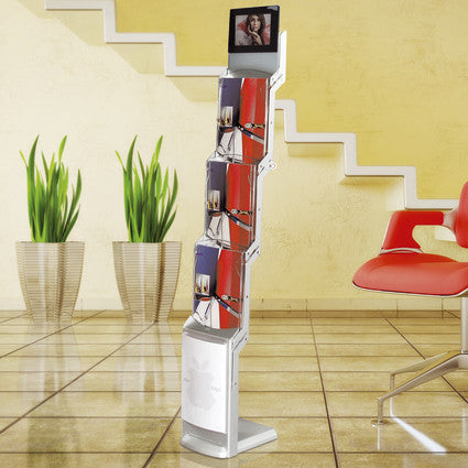 Prospektständer mit Bildschirm Zip Media 8 Zoll - modularedisplays.com