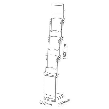 Prospektständer mit Bildschirm Zip Media 8 Zoll - modularedisplays.com