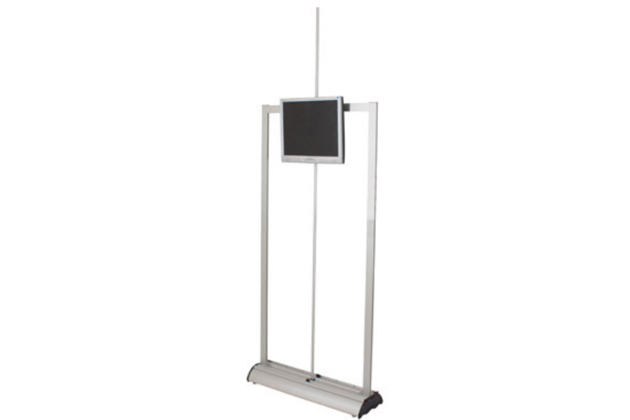 RollUp mit Monitorhalter, Ablage und Broschürenhalterung - modularedisplays.com