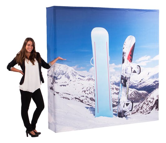 Textil Faltdisplay Premium 3x3 mit Textildruck - modularedisplays.com