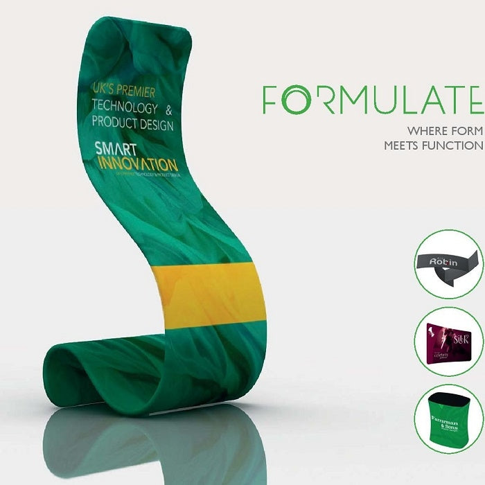 Werbeaufsteller Formulate S-förmig - modularedisplays.com