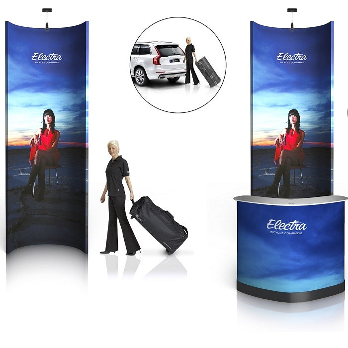 Mobile Pressewand gebogen 167cm x 318cm - modularedisplays.com
