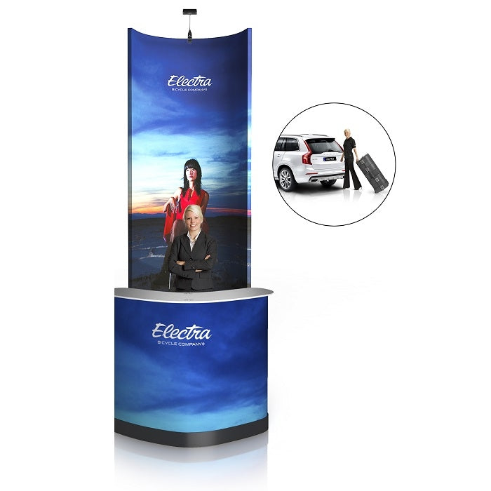 Mobile Pressewand gebogen 167cm x 318cm - modularedisplays.com