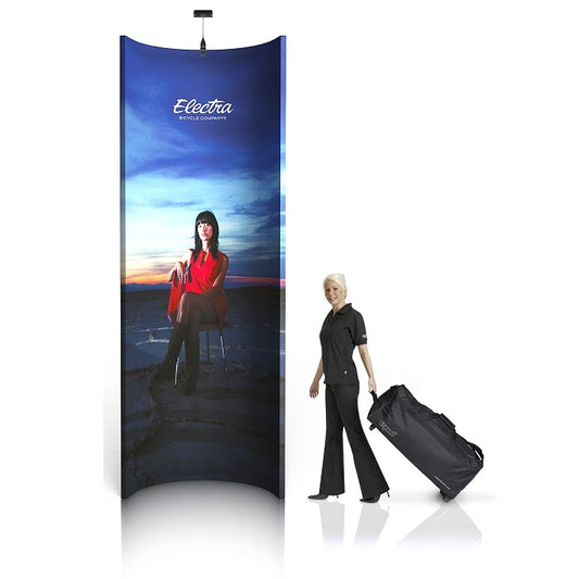 Mobile Pressewand gebogen 167cm x 318cm - modularedisplays.com
